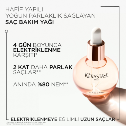 Kerastase Gloss Absolu Glaze Drops Elektriklenme Karsiti Saç Bakım Yağı 45 ml resmi