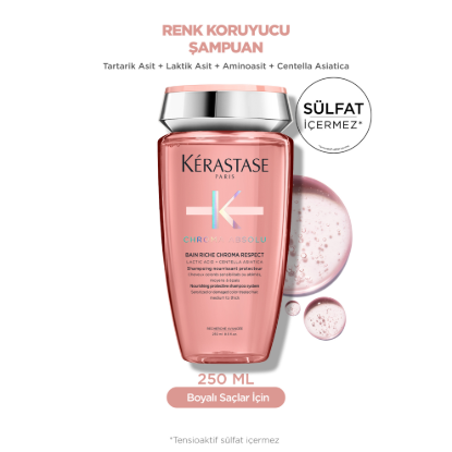 Kerastase Chroma Absolu Bain Riche Boyalı Saçlar için Renk Koruyucu Şampuan 250 ml resmi