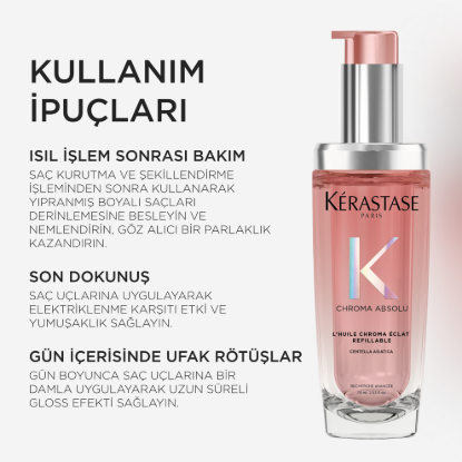 Kerastase Chroma Absolu Chroma Eclat Saç Yağı Yeniden Doldurulabilir 75 ml resmi