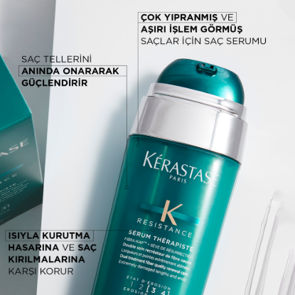 Kerastase Resistance Serum Therapiste Çok Yıpranmış ve Aşırı İşlem Görmüş Saçlar için Onarıcı Serum 30 ml resmi