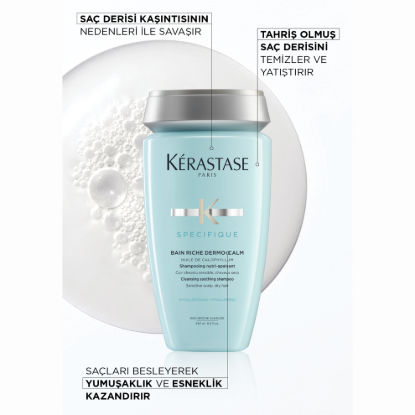 Kerastase Specifique Bain Dermocalm Riche Kuru Saç Derisi için Hassasiyet Karşıtı Şampuan 250 ml resmi