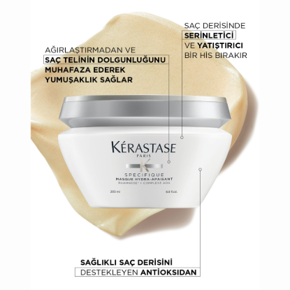 Kerastase Specifique Masque Hydra Apaisant Hassasiyet Karşıtı Nemlendirici Maske 200 ml resmi