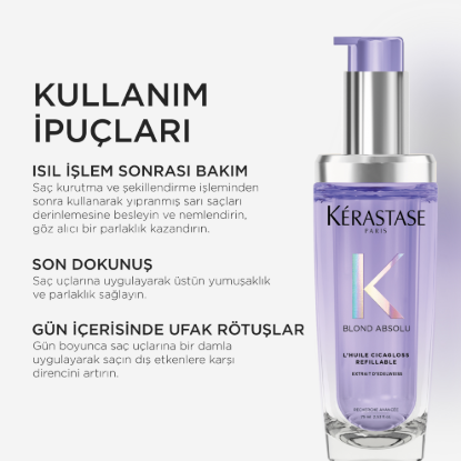 Kerastase Blond Absolu Cicagloss Yeniden Doldurulabilir Nemlendirici Saç Bakım Yağı 75 ml resmi
