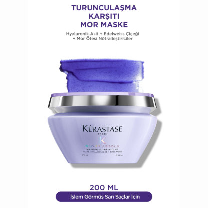 Kerastase Blond Absolu Masque Ultra Violet Sarı Yansımaları Nötralize Eden Saç Maskesi 200 ml resmi