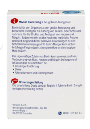 Mivolis Zayıf Saç Ve Tırnaklar İçin Biotin 5 mg 60 Tablet resmi