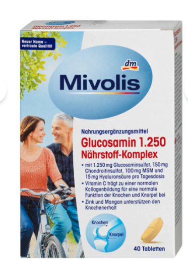Mivolis Glucosamine 1250 mg Hyaluronik Asit İçeren Eklem ve Bağ Doku Takviyesi 40 Tablet resmi