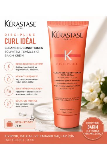 Kerastase Discipline Curl Ideal Cleansing Conditioner Dalgalı Saç Kremi 75 ml resmi