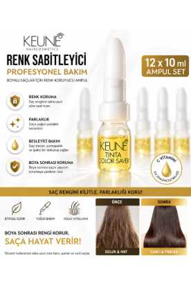 Keune Tinta Renk Sabitleyici Saç Bakım Serumu 12 x 10 ml resmi