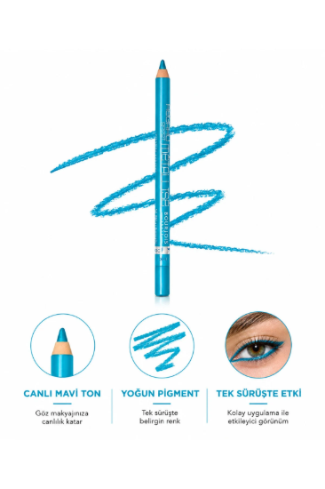 Bourjois Regard Effect Suya Dayanıklı Metalik Yoğun Pigmentli Mavi Kalıcı Göz Kalemi resmi