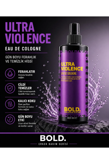 Bold Ultra Violence Parfümlü Parfümlü, Kalıcı, Ferahlatıcı Kolonya 400 ml resmi