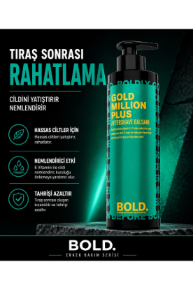 Bold Gold Million Plus After Shave Hassas Ciltler için Nemlendirici Tıraş Balsamı 350 ml resmi