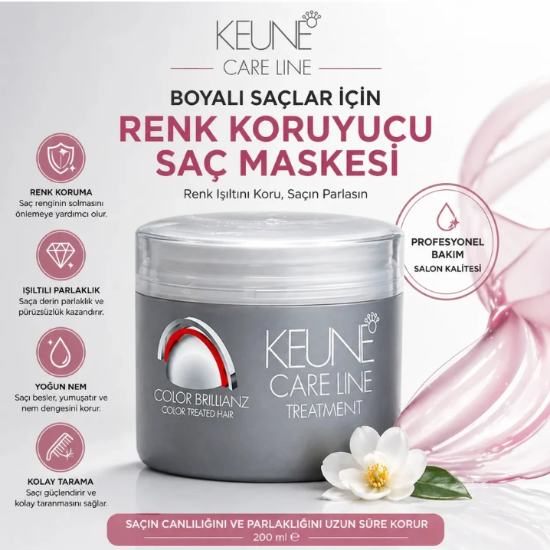 Keune Care Line Color Boyalı Saçlara Özel Renk Koruyucu Saç Bakım Maskesi 200 ml resmi