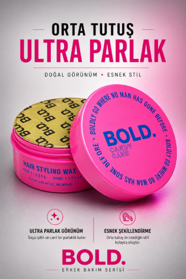 Bold Orta Tutuş Ultra Parlak Saç Şekillendirici Wax 150 ml resmi