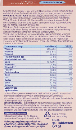 Mivolis Haut Haare Nägel 30 Tablet – Cilt, Saç ve Tırnak Desteği resmi